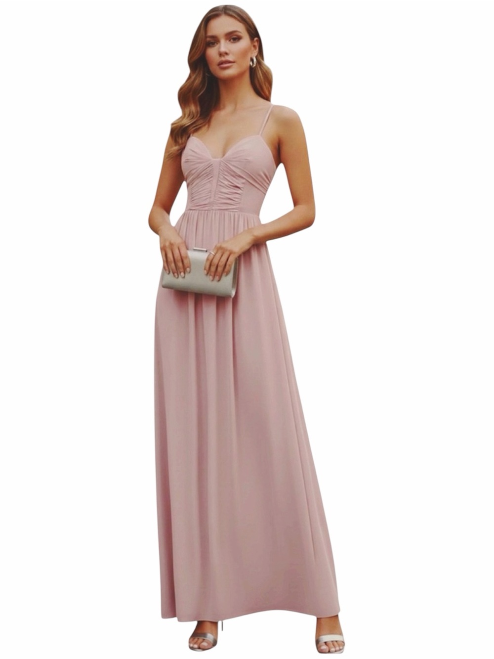 Pink chiffon dress prom wedding bridesmaid special occasion 10 NWT - Picture 1 of 8